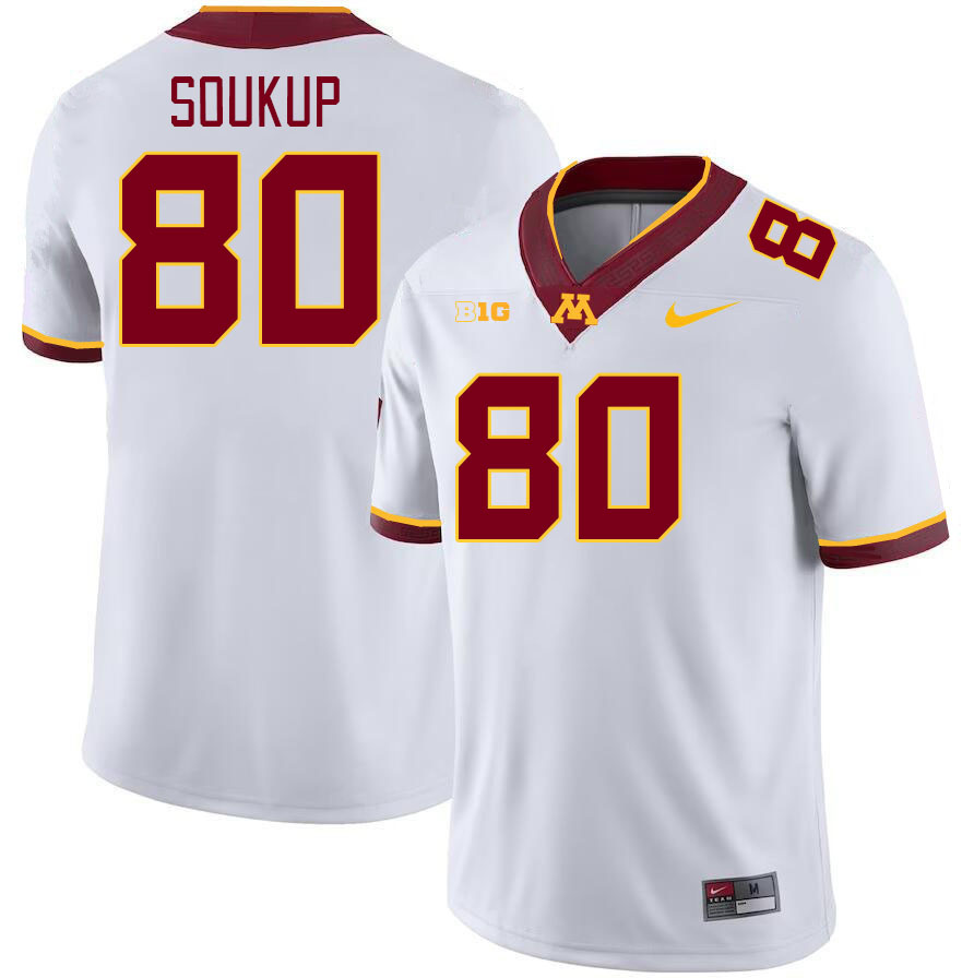 Men #80 Alan Soukup Minnesota Golden Gophers College Football Jerseys Stitched-White